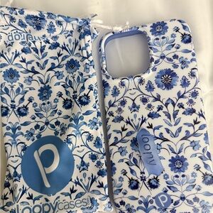 Loopy IPhone 16 Pro Max Case Blue and White Floral Phone Cover